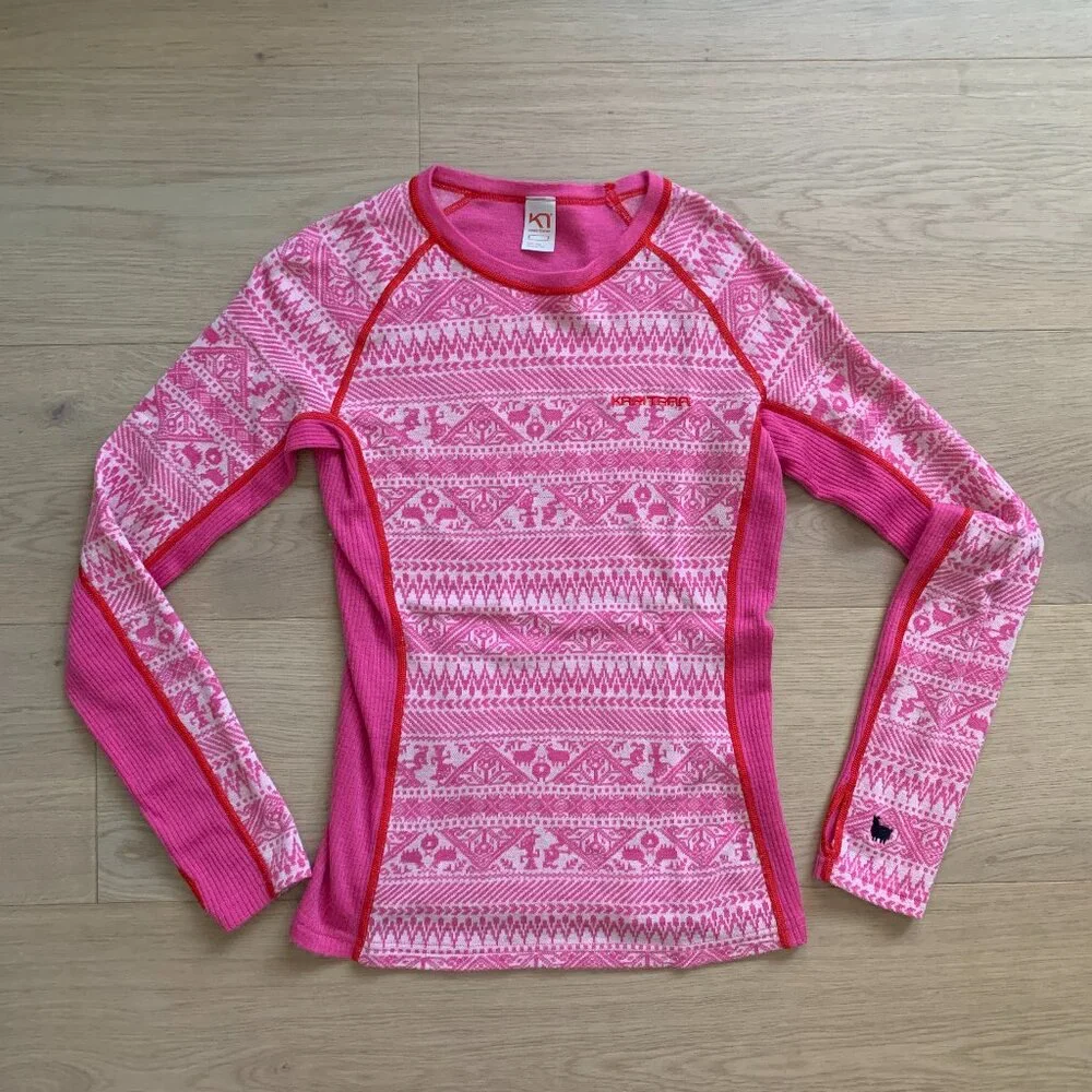 NWOT Kari Traa 100% Merino Wool Baselayer Tale Sweater Sweet Pink Women's S - Picture 4 of 11
